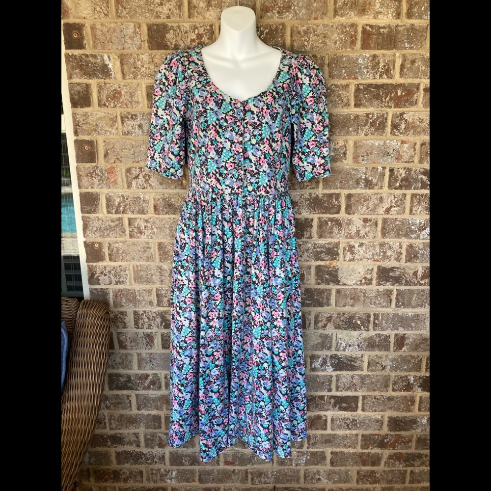 Laura Ashley Floral Midi Dress - Multicolor